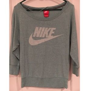 Mint Off The Shoulder Nike Top